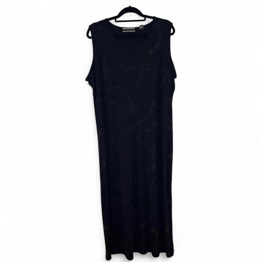 Vintage 90s Amanda Smith II Black & Grey Slinky Dress